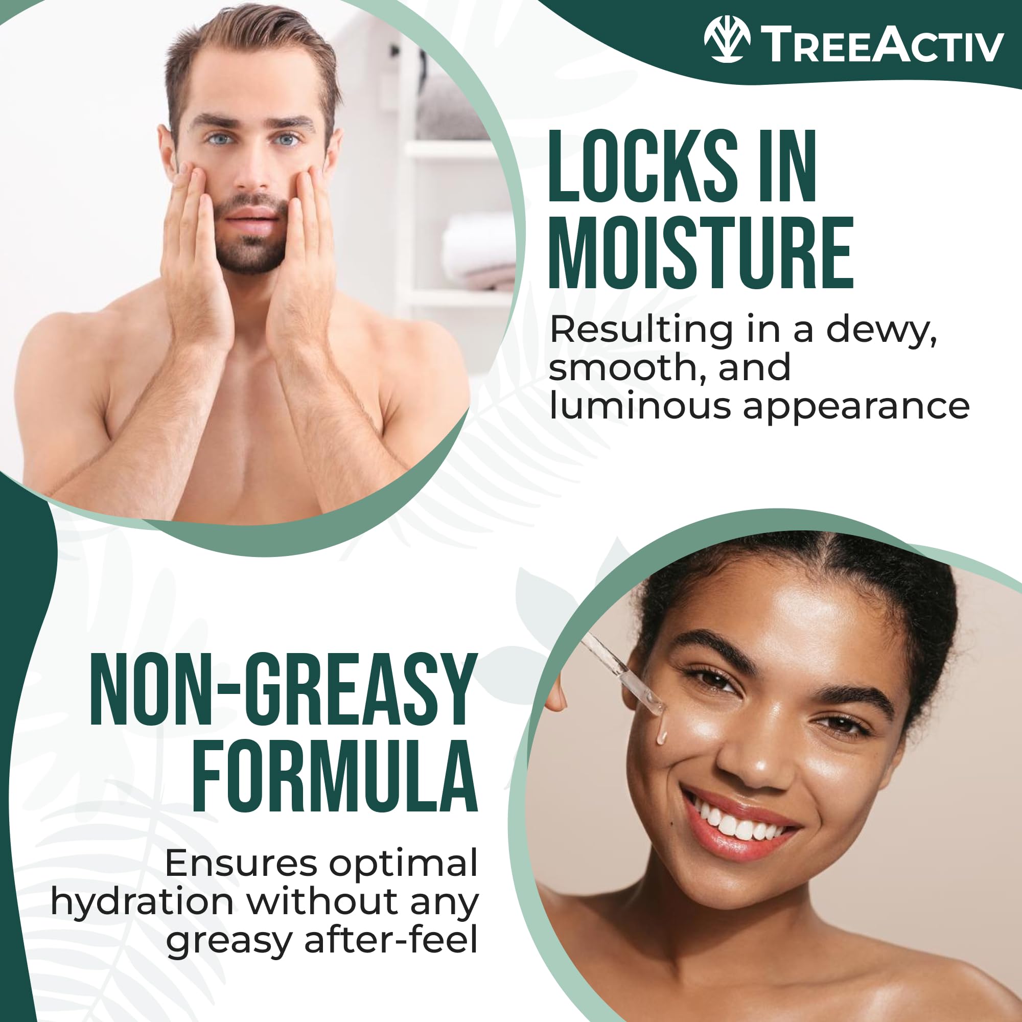 Anti-Aging Hyaluronic Acid Serum for Face 2 oz, Hydrating Wrinkle Repair Serum for Skin Care, Pure Hyaluronic Acid Face Serum for Women, Oil-Free Anti-Aging Serum for Advanced Skin Repair TreeActiv